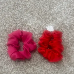 J. Crew Set of 2 Pink and Red Scrunchies thumbnail 2