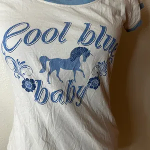 Spell & The Gypsy Collective Cool Blue Baby Tee white blue whimsical unicorn XS thumbnail 3