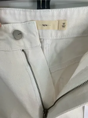 tgla Francesca's White Denim Mini Skirt Frayed Hem Five Pocket Size Medium new thumbnail 2