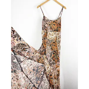 Free People Forever Yours Smocked Slip Maxi Dress Small Brown Black Floral Boho thumbnail 12