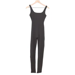 Naked Wardrobe Black Ribbed Scoop Neck Jumpsuit Catsuit Small thumbnail 2