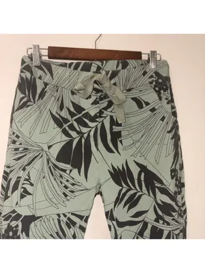 Bella Amore Italian Made Women’s S/M Tropical Leaf Print Drawstring Pants Casual thumbnail 2