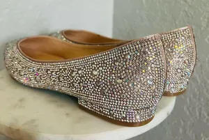 BETSEY JOHNSON Rhinestone Crystal Pavé Pointed Toe Flat, SPARKLE, Size 8.5, NWOT thumbnail 15