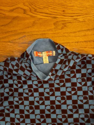 Urban outfitters blue patterned mock neck thumbnail 3