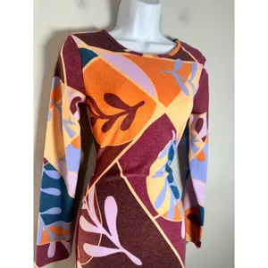 Target Latino Heritage Month Geometric Floral Long Sleeve Bodycon Midi Dress S thumbnail 4