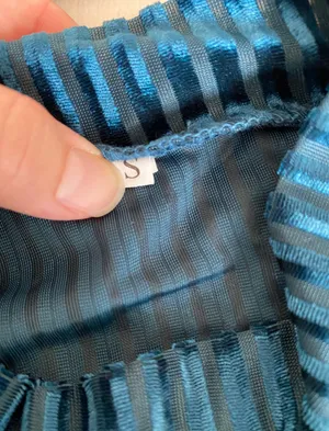 Velvet Ribbed Bodysuit Blue thumbnail 3