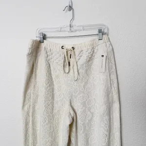 [Anthropologie] Saturday Sunday Cream Quilted Lace Jogger Pants NWT Sz Medium M thumbnail 4