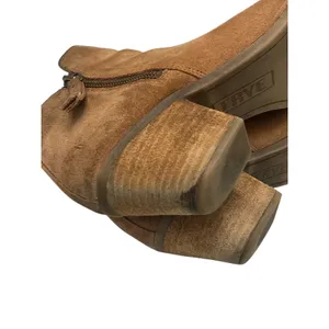 Frye Suede Ankle Boots Cognac Brown Pointed Toe Block Heel Side Zip Booties thumbnail 9