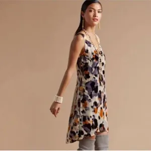 Cabi EUC Women's Radiant Beauty Sleeveless Burnout Velvet Mini Dress M thumbnail 3
