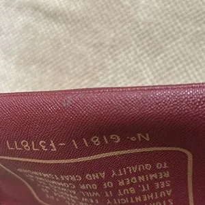 Coach purse insert, wine and gold, small flaws shown in pics, works great thumbnail 8