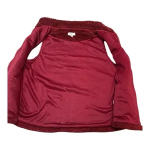 Umgee Plush Fleece Excursion Vest Women's Medium Crimson Maple Red‎ Deep Pile thumbnail 5