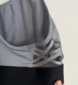 PINK - Victoria's Secret Grey Sportsbra with Branded band and Criss Cross Side Trim thumbnail 4