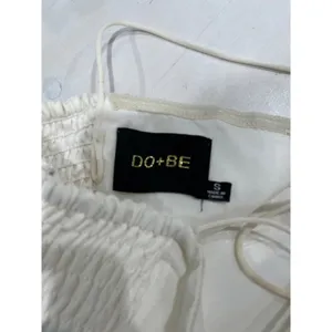 DO+BE White Ruffle Mini jumper romper Smocked Size S‎ thumbnail 3
