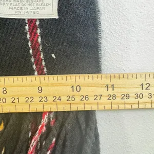 VTG Hunters Run Scarf Black‎ Acrylic Multi Stripe Fringe Made in Japan thumbnail 3