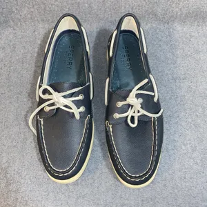 Sperry Top Sider Boat Deck Shoes Womens 9.5 M Blue Green Canvas Upper Leather thumbnail 3