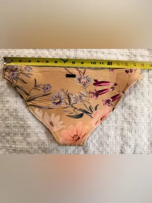TRIANGL Neoprene Yellow Floral Bikini Bottoms, sz. Large thumbnail 4
