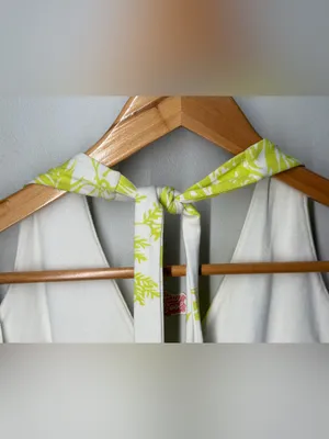 Liz Claiborne Y2K Tropical Halter Top Lime Green White Resort Coquette Vacation‎ thumbnail 8