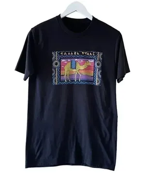 Aztec Boho Bohemian Tribal Black Short Sleeves Unisex T-shirt Novelty Print M/ L thumbnail 1