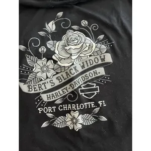 Harley Davidson T Shirt Black Widow Port Charlotte FL Scoop Neck L thumbnail 3