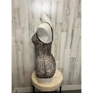Leopard Mesh Slip Dress Women’s Size L – Sheer Stretch Cami Mini Dress thumbnail 2