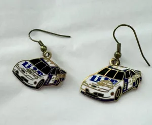 Vintage NASCAR 2 Rusty Wallace Miller Lite Car dangle earrings thumbnail 1