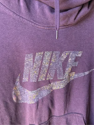 Nike Women’s Purple Funnel Neck Hoodie Sweatshirt Small Pullover Graphic thumbnail 2
