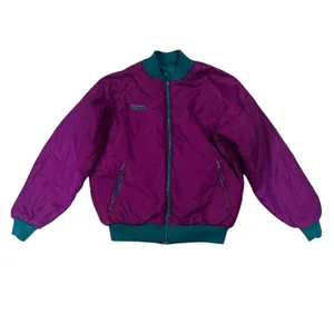 Columbia Reversible Bomber Jacket Purple Teal‎ Full Zip Size Medium Unisex thumbnail 2