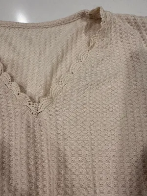 SHEIN Maternity Waffle Knit V-Neck Tunic with Waist Tie thumbnail 4