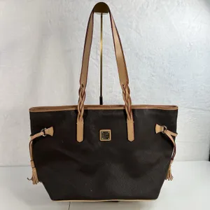 Dooney & Bourke Florentine Bailey Tote Bag Black Pebbled Leather Tassel Classic thumbnail 2
