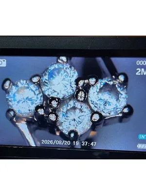 Vintage 1980s Korea Gold-Tone Bypass Cluster Ring Round Faux Diamonds Size 7.5 thumbnail 6