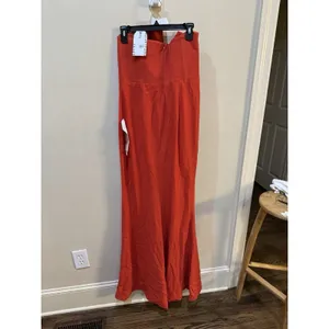 Dress the Population Fernanda Maxi Dress Strapless V Neck‎ Gown Poppy Orange L thumbnail 7