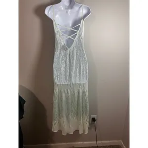Wildfox Couture White Label Waterfall‎ Gown Mint Green Sequin Lace Up Back Dress thumbnail 5