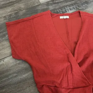 Madewell Burnt Orange Faux Wrap Dress thumbnail 9