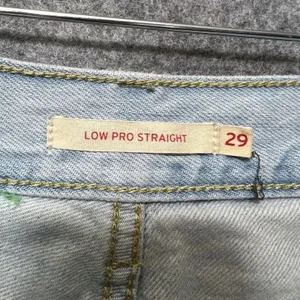 Levi's Low Pro Straight Jeans 29 Light‎ Wash Distressed Ripped Knee Y2K Style thumbnail 7