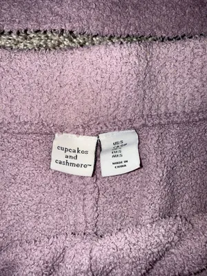 Cupcakes and Cashmere Purple Fuzzy Knit Short Sleeve Top and Shorts Set thumbnail 3