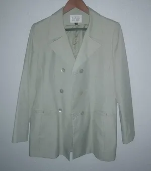 LeSuit 12 Green Tea Double Breasted Skirt Suit Set thumbnail 8