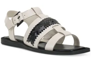 Vince Camuto Bachelen Leather Square Toe Gladiator Sandal Coconut Cream Size 8 thumbnail 1