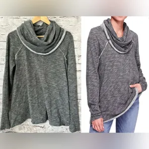 Free People Beach Womens S Top Two Body Corps Deux Gray Cowl‎ Neck Long Sleeve thumbnail 2