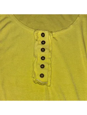 POL Yellow Sleeveless Bodysuit with Button Detail snap close minimal basic thumbnail 3