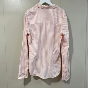 Abercrombie & Fitch Pink White Striped Button Down Shirt Women’s Medium thumbnail 2
