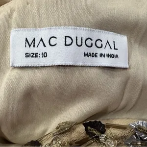 Mac Duggal 5477 Beige Gold Floral Embellished Scoop Neck Evening Gown Sz 10 thumbnail 9
