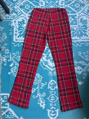 Urban Outfitters Red Plaid Ankle Pants thumbnail 1