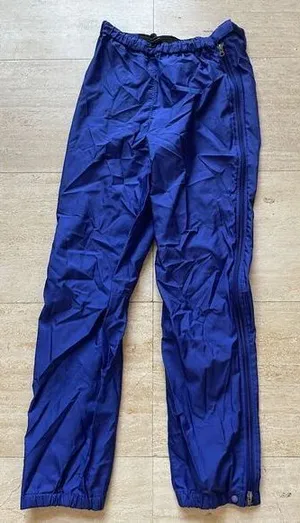 Vintage Patagonia women Blue Waterproof windbreaker Track Pants w Side Zippers M thumbnail 1
