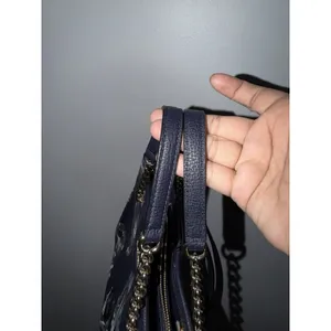 Kate Spade Briar Lane Night Rose Meena Satchel Crossbody Bag Purse Blue Leather thumbnail 4