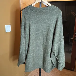 Zenana ZENANA HIGH-LOW HEM DROP SHOULDER SWEATER OLIVE GREEN SIZE 1X OVERSIZED thumbnail 6