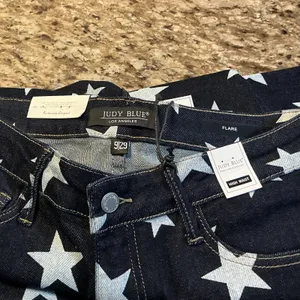 Judy Blue Star Print Flare Jeans Womens 9/29 High Waist Dark Blue JB88662 NWT thumbnail 6