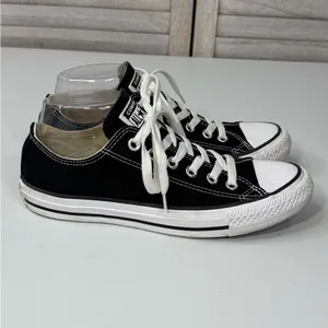CONVERSE Chuck Taylor All Star Low Top Sneakers Black/White-W8/M6 thumbnail 2