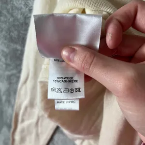 Weill High Neck Wool Cashmere Sweater Gold Button Elegant Classic Minimal Size 8 thumbnail 5