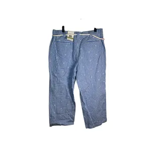 Sag Harbor Blue Gingham Check Casual Capri Pants Stretch Drawstring Comfort Sz14 thumbnail 4