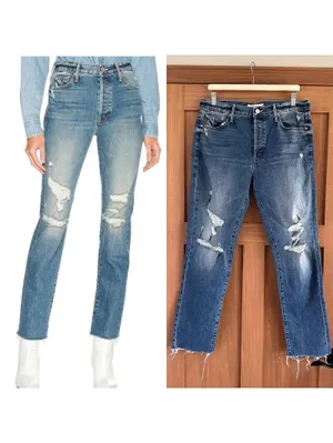 MOTHER Superior The Trickster Skimp Fray Thrill Seeker Distressed Jeans Women 31 thumbnail 2